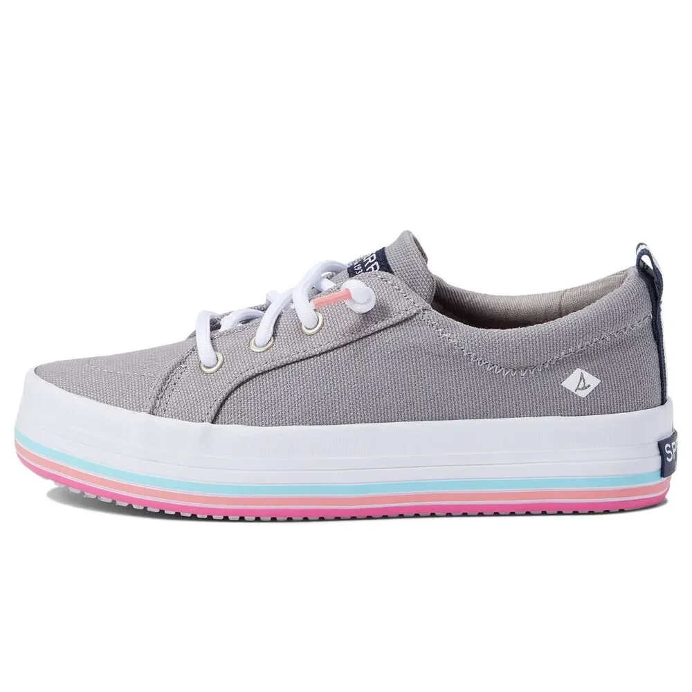 Sperry Kids Crest Vibe Platform Sneakers Grey Size 6 Medium Big Kid